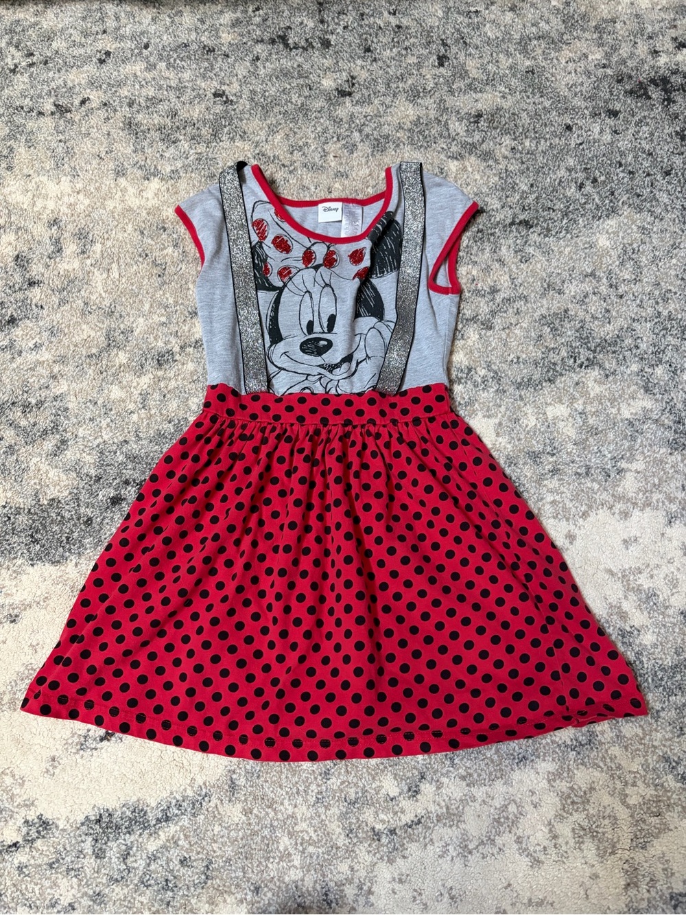 Disney Minnie Mouse 7/8 polka dot suspender dress